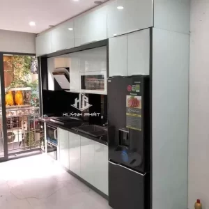 Tủ bếp inox hàn khung cánh kính 8