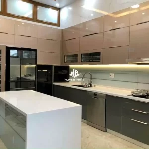 Tủ bếp inox hàn khung cánh kính 7