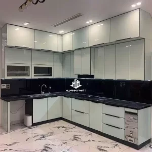 Tủ bếp inox hàn khung cánh kính 5