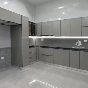 Tủ bếp inox hàn khung cánh kính 4